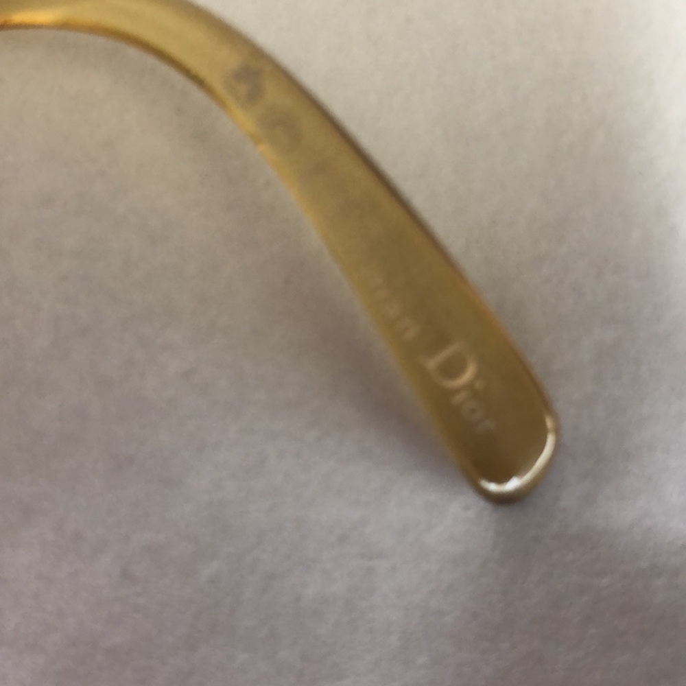 80s Christian Dior Vintage OversizedNew Lens Gold Metal Tone Amber Sunglasses - Picture 4 of 13